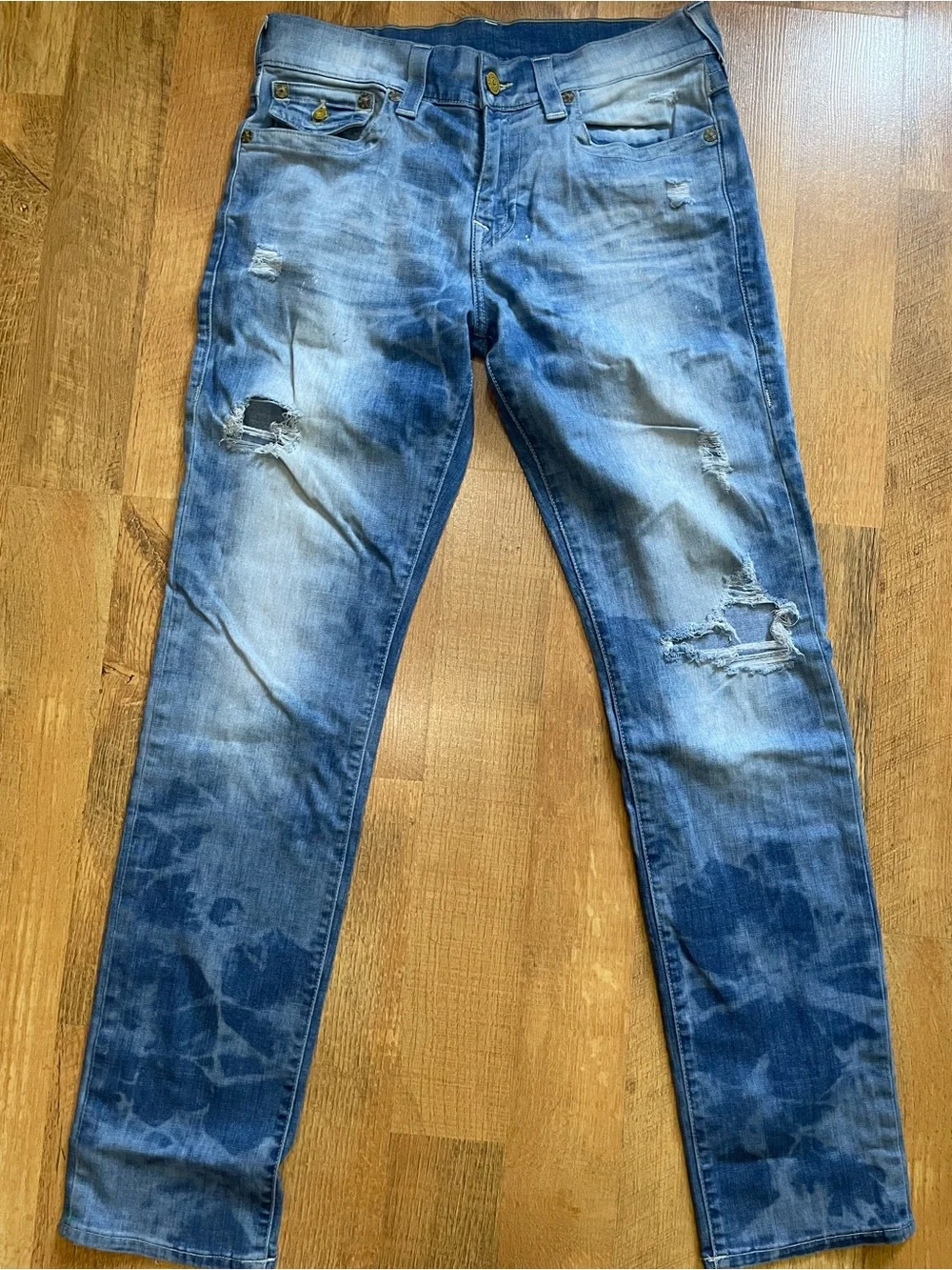 True Religion Light Blue Men’s Slim Jeans with Signature Pocket